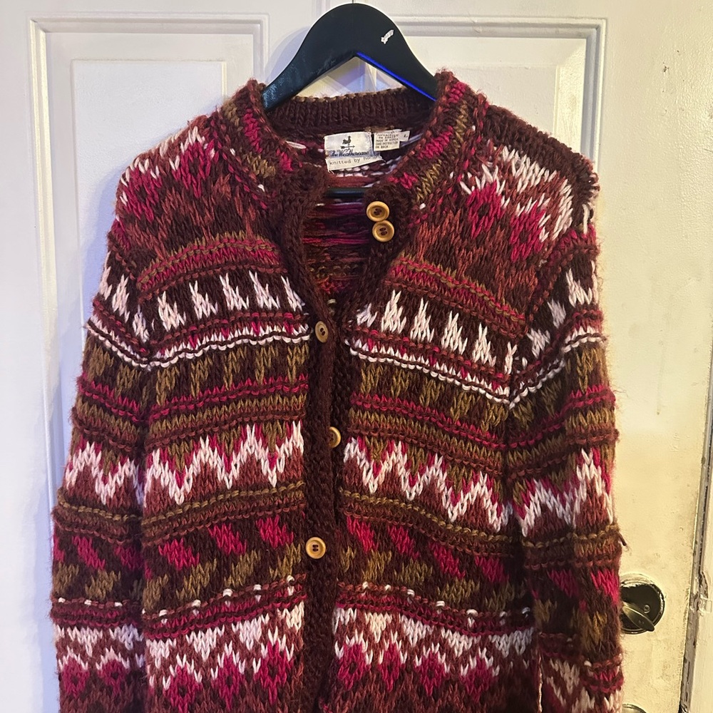 Vintage The Weathervane Colorful Knit Cardigan with Button Details